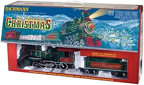 Bachmann Trains - Night Before Christmas Ready To Run Electric Train Set - Large "G" Scale | Complete Starter Set, Locomotive, Rolling Stock, Track