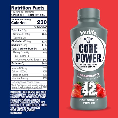 Core Power Elite High Protein Shake, Chocolate, 42g Bottle, 14oz, 12 Pack