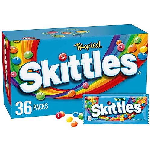 SKITTLES Wild Berry Chewy Candy, Full Size, Bulk Box, 36 Pack, 2.17 oz | Chewy wild berry fruity candy full size packs individually wrapped for movie nights, party favors, snacks, road trip, bulk