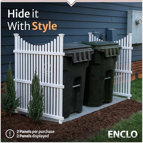Enclo Wilmington Privacy Screen 2pk, White Vinyl DIY No Dig Kit | 45.5inH x 36.5inW, 2 Panels, ZP19008