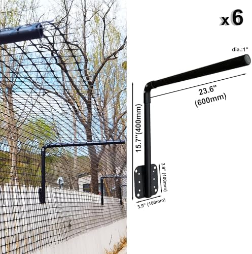 50FT Cat-Proof Fence Topper System 24" Horizontal Outreach Steel Extender Anti-Climb Conversion Kit for Brick/Wood/Vinyl/Metal Fences Pet Safe