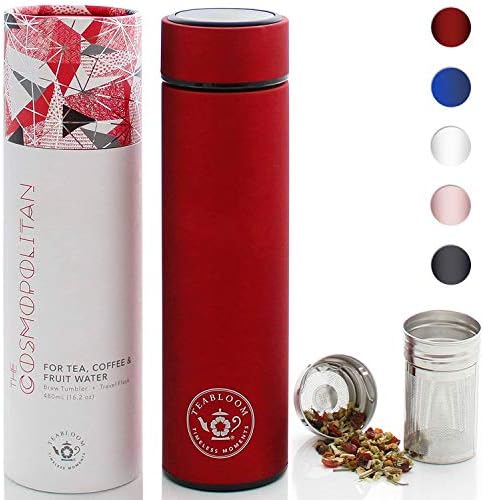 Teabloom - The ORIGINAL All-Brew Travel Tumbler & Thermos | OPRAH’s Favorite | 16oz/480ml Stainless Steel Insulated Water Bottle/Tea Flask/Cold Brew Coffee Mug