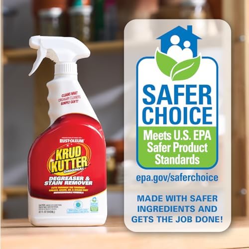 Krud Kutter Original Cleaner Degreaser Spray, 32 oz | Cuts grease, oil, grime, tar and wax. Water-based formula. Leaves no residue.