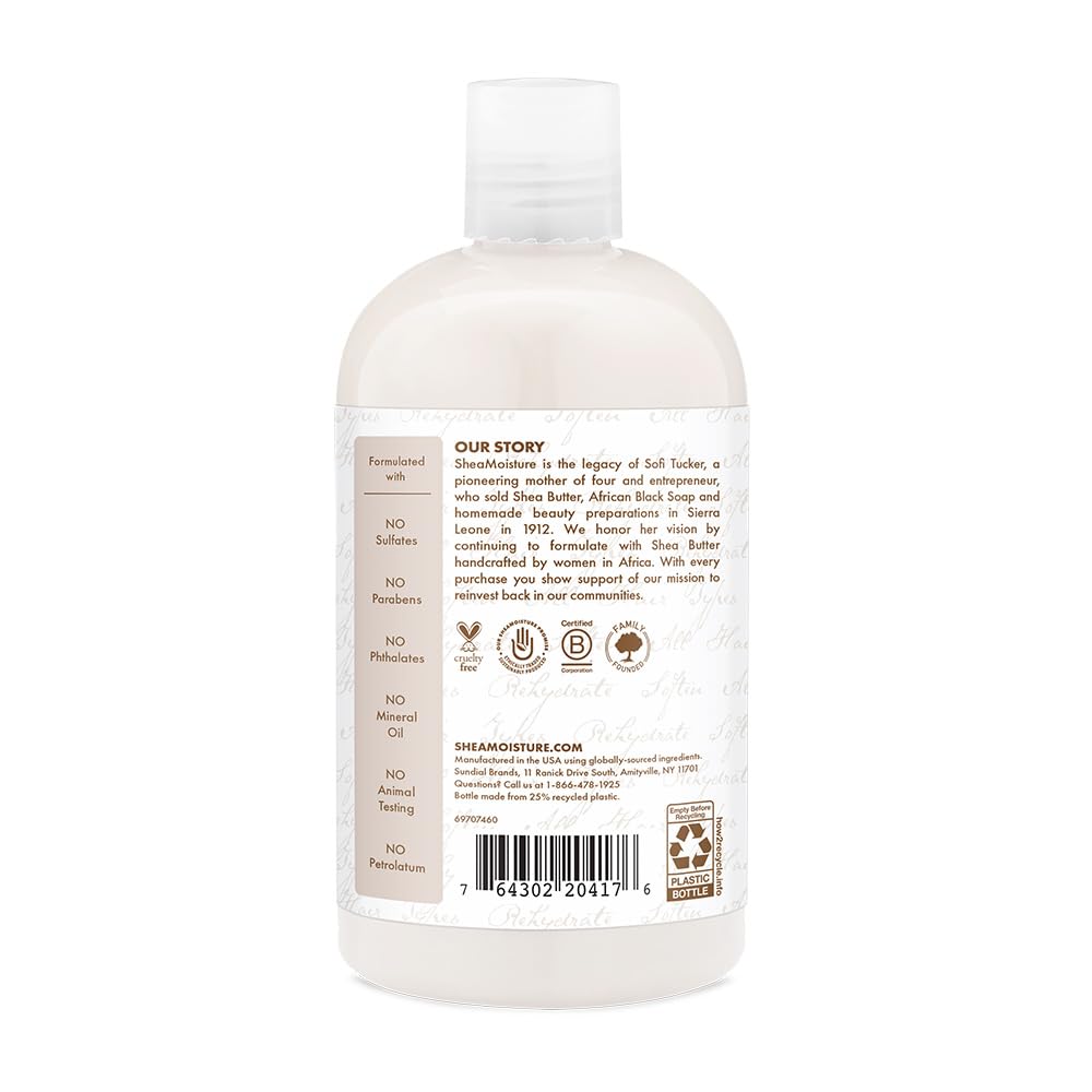 Shea Moisture Daily Hydration Shampoo Virgin Coconut Oil for All Hair Types Sulfate-Free 13 oz