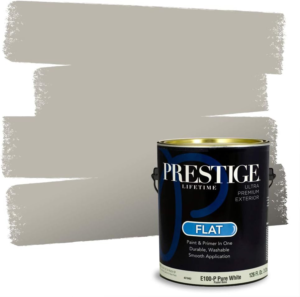 PRESTIGE Paints Exterior Paint and Primer In One, 1-Gallon, Satin, Comparable Match of Sherwin Williams* Black Magic*