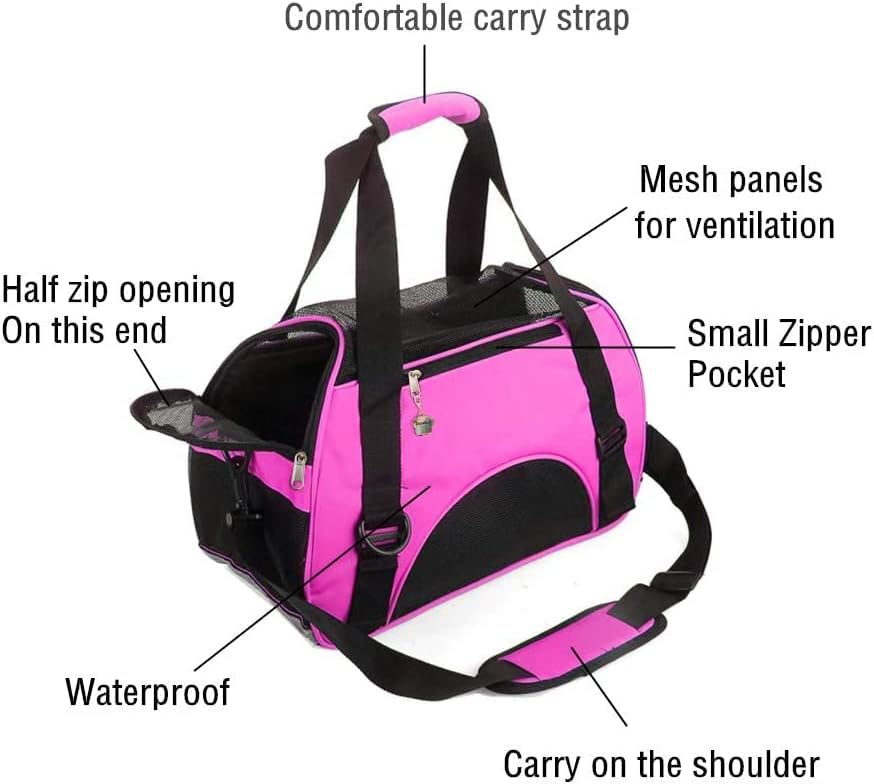 ZaneSun Cat Carrier,Soft-Sided Pet Travel Carrier for Cats,Dogs Puppy Comfort Portable Foldable Pet Bag Airline Approved (Small Blue)