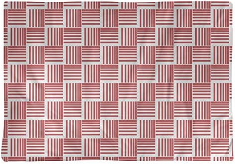 Dana Strider Classic Basketweave Stripes Table Placemat, 18 x 14, Red