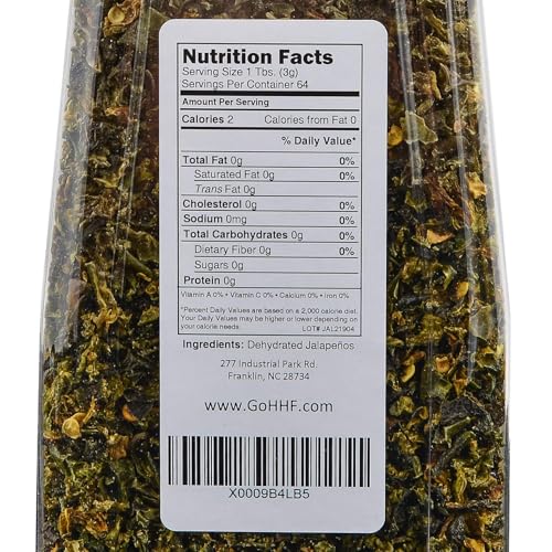 Harmony House Dried Jalapeno Peppers – Dehydrated Peppers For Cooking, Camping, Emergency Supply and More, 6 oz, Quart Jar