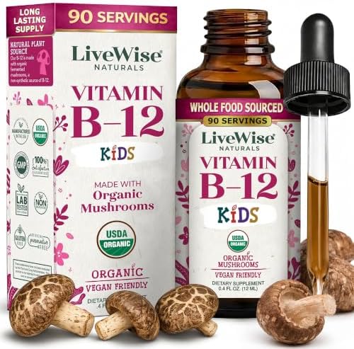 Organic Vitamin B12 1000 mcg Sublingual Liquid Drops, Unflavored, 2 oz | Methylcobalamin & Adenosylcobalamin, Bioactive Blend for Energy, Clarity & Focus, Vegan, Non-GMO, For Adults, 1 Year+ Supply