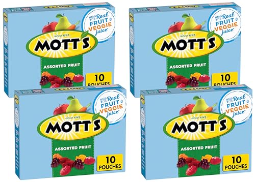 Mott's Fruit Flavored Snacks, Assorted Fruit, Pouches, 0.8 oz, 22 ct (Pack of 6)