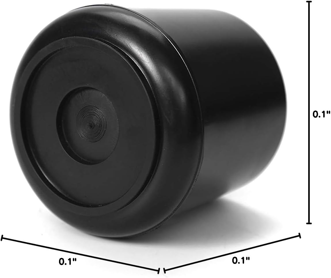 Furnigear Chair Leg Tips Caps Non-Slip Rubber Leg Tips 1-1/2” Inner Diameter Chair Leg Floor Protectors Round Black 4 Pack (Fit Round Diameter