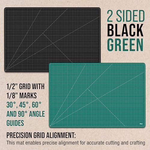 U.S. Art Supply 40" x 60" Self-Healing Cutting Mat 5-Ply - Double-Sided Green/Black Craft Mat, Non-Slip Cutting Mats for Crafts, Sewing, Quilting, Scrapbooking | Double-Sided Green/Black Craft Mat, Non-Slip Cutting Mats for Crafts, Sewing, Quilting, Scra…