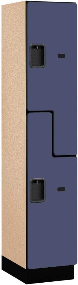 Salsbury Industries 2-Tier S-Style Extra Wide Designer Wood Locker with One Wide Storage Unit, 6-Feet High by 18-Inch Deep, Mahogany