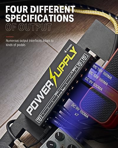 Donner DP-1 Guitar Power Supply 10 Isolated DC Output for 9V/12V/18V Effect Pedal