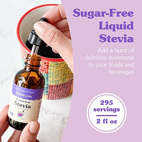 NuNaturals Liquid Stevia Sweetener, Unflavored Alcohol-Free, 2oz