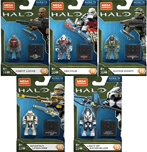 Mega Construx Halo Heroes Series 15 Complete Set of 5 Buildable Action Figures
