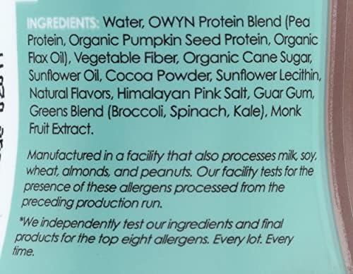 Owyn, Dark Chocolate Plant Based Protein Shake, 12 Fl Oz
