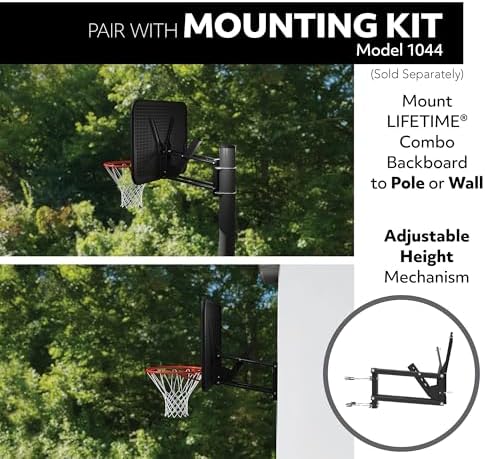 Lifetime 79910 50 Inch Backboard Rim Combo, Mounting Kit Sold Separately