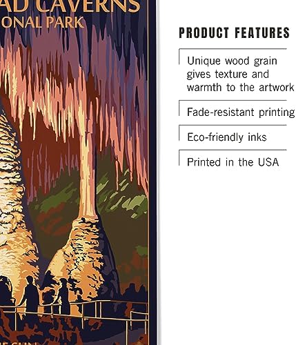 Lantern Press 10x15 Inch Wood Sign, Ready to Hang Wall Decor, Carlsbad Caverns National Park, New Mexico, Painterly, Temple of the Sun