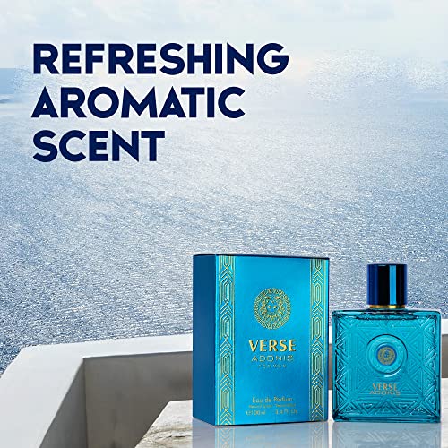 NovoGlow Verse Adonis Eau De Parfum for Men 3.4 Fl. Oz. 100ml Men's Perfume Refreshing Combination of Woody Floral & Fruity Scents - Masculine Scent