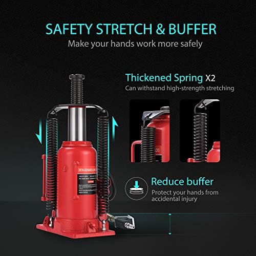 SPECSTAR Pneumatic Air Hydraulic Bottle Jack with Manual Hand Pump 20 Ton
