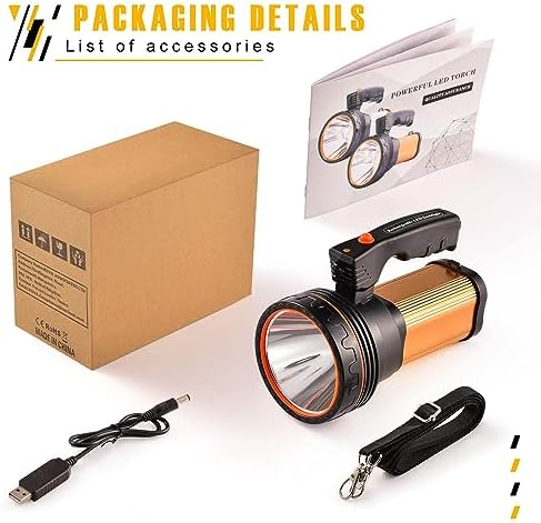 Flashlights High Lumens, 9000LM Spotlight Flashlights, IPX5 Waterproof Flashlight