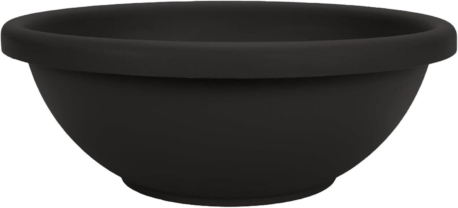 The HC Companies Shallow Planter with Drainage - Contemporary Garden Bowl Planter for Flowers, Herbs & More - Round Succulent Planter Pot for Indoors and Outdoors (20" Clay, Pack of 1)
