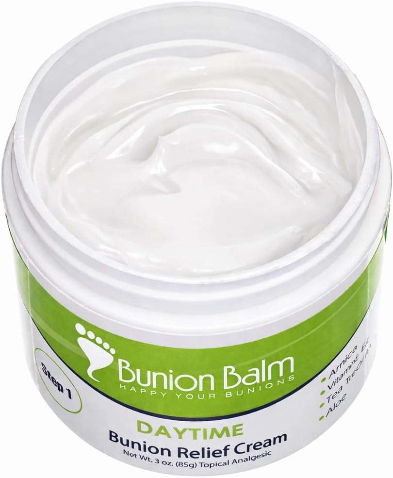 Bunion Balm Day Cream for Sensitive Bunions, Arnica and Menthol, Step 1 | Natural Hallux Valgus Salve for Daily Comfort