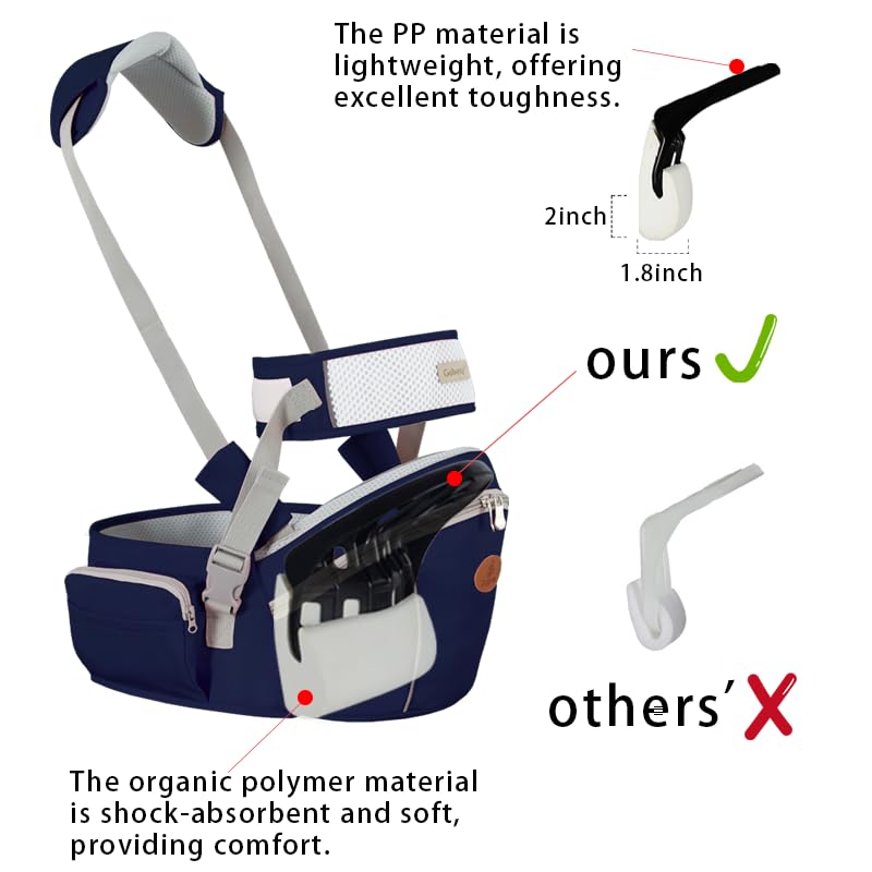 Baby Hip Seat Carrier Baby Waist Stool for Child Infant Toddler with Adjustable Strap Buckle Pocket Soft Inner Huge Storage (Dark Grey)