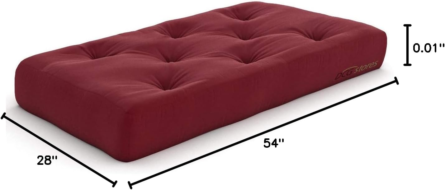 Nirvana Futons Extra Thick Premium 10-Inch Twin XL Futon Mattress, Khaki Twill - Made in USA