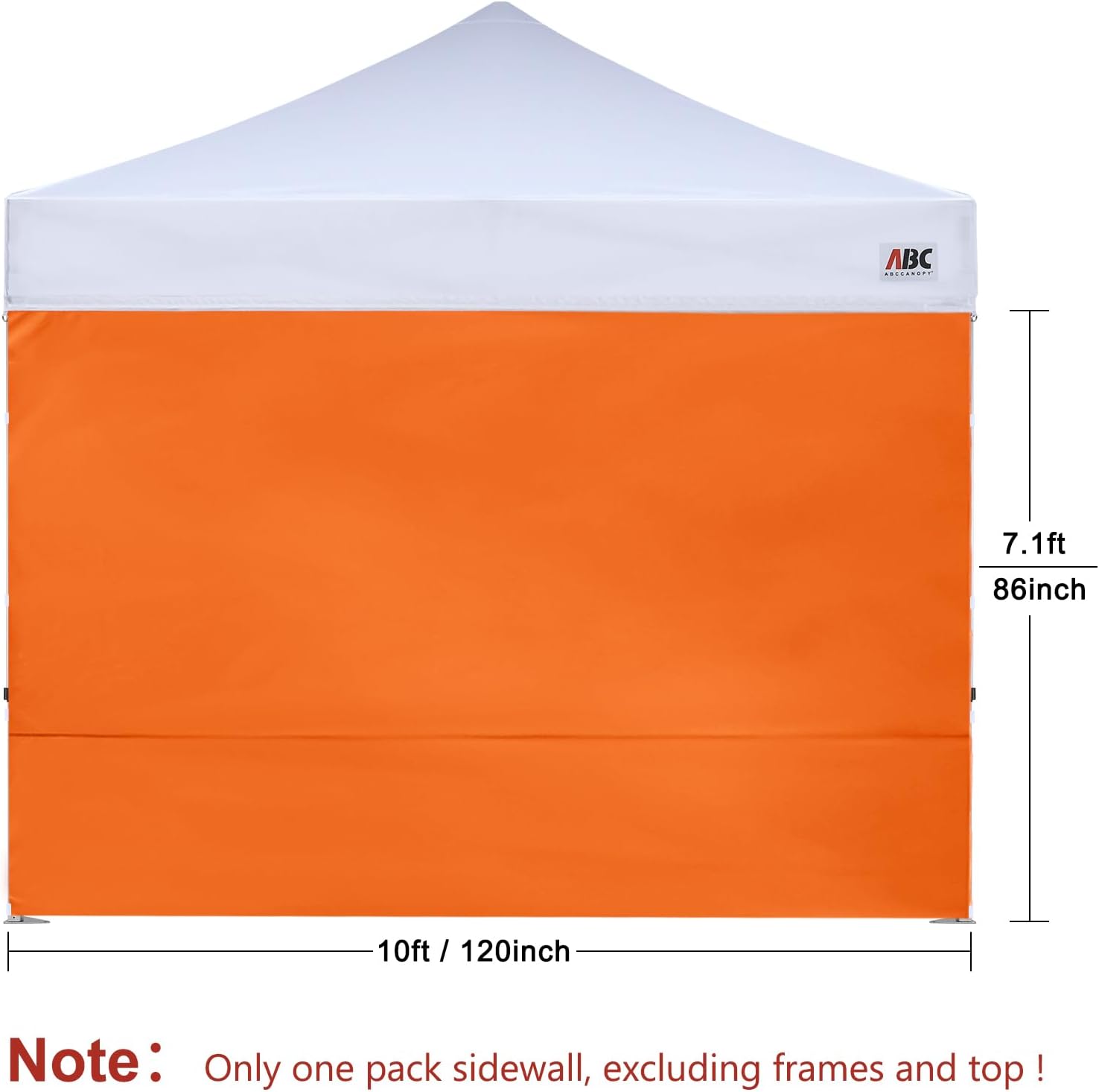 ABCCANOPY Instant Canopy SunWall 10x10 FT No Frame or Top, White