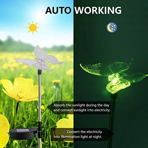 1PCS Waterproof Outdoor Solar Garden Stake Light w Color Charging
