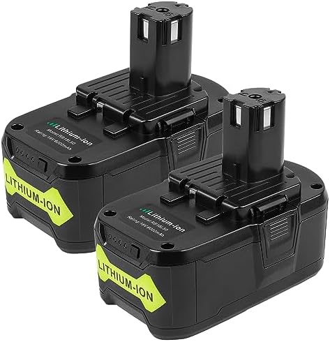 ARyee 18V Battery 6.0Ah 2-Pack, Replacement for Ryobi P107 P108 P109 Cordless Tools, Lithium-Ion Battery for Ryobi One+ 18V Power Tools