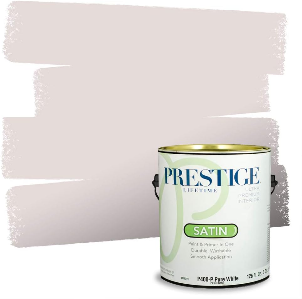 PRESTIGE Paints Exterior Paint and Primer In One, 1-Gallon, Satin, Comparable Match of Sherwin Williams* Socialite*