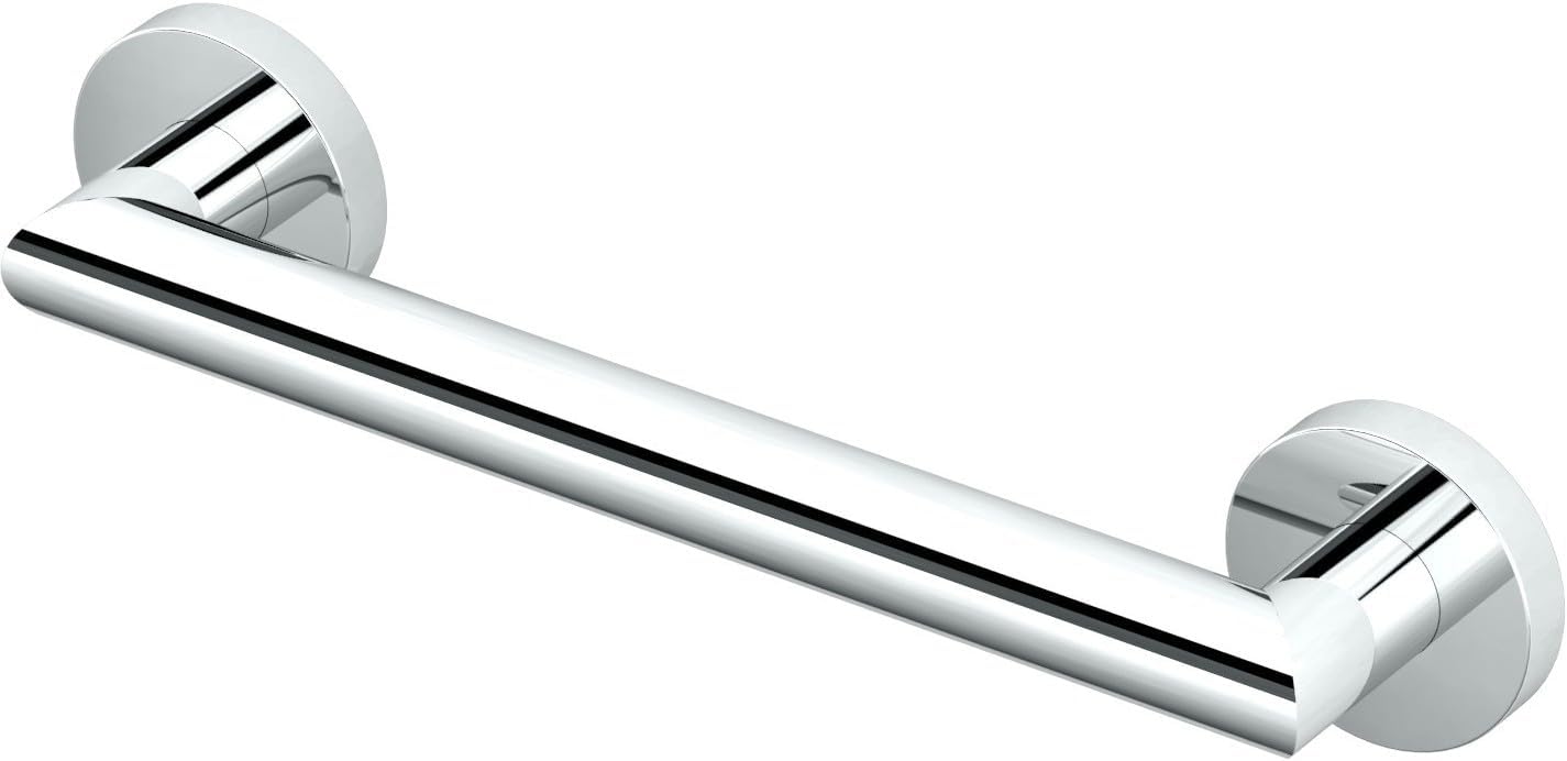 Gatco 970 Glam Shower Grab Bar, 12 Inch, ADA Compliant Stainless Steel, Satin Nickel, Wall Mounted Bathroom Handrail