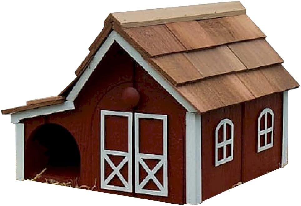 Dutch Barn Style Wooden News Mailbox Red w/White Trim Amish Made in USA