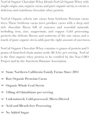 NorCal Organic Grass-Fed Whey Protein, USDA Certified, Unflavored, 2 lb