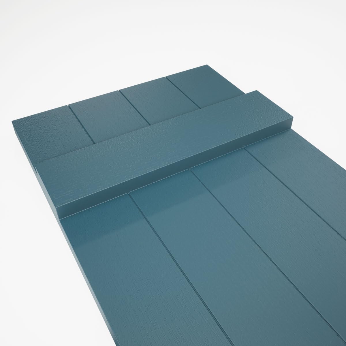 14"W x 59"H Lifetime Vinyl, Standard Four Board Joined, Board-n-Batten Shutters, w/Installation Shutter-Lok's & Matching Screws (Per Pair), Forest Green