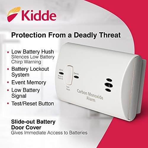 Kidde Carbon Monoxide Detector, AA Battery Powered, Portable for Travel or Home, 85 dB Alarm, LED Status Indicators, 3rd Edition, 6 Pack