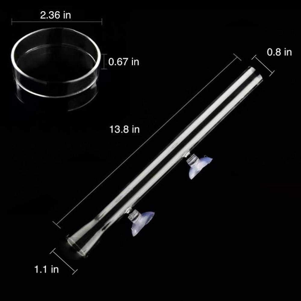 Shrimp Feeding Tube and Dish,2 Cup Clear Crystal Glass Fish Tank Shrimp Feeder Tube Tray