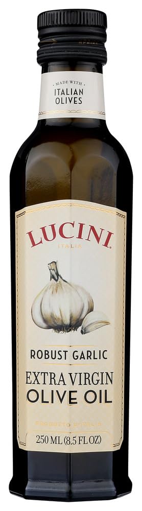 Lucini Italia Delicate Lemon Extra Virgin Olive Oil - EVOO Infused with Fresh Lemon - Olive Oil for Marinade, Grilling, Roasting, Baking - Non-GMO Verified, Whole30 Approved, Kosher, 250mL