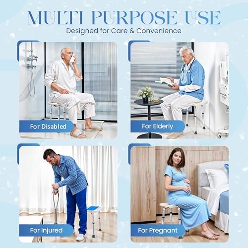 Dr Kays Shower Chair for Inside Shower, Bathroom Seat with Crossbars