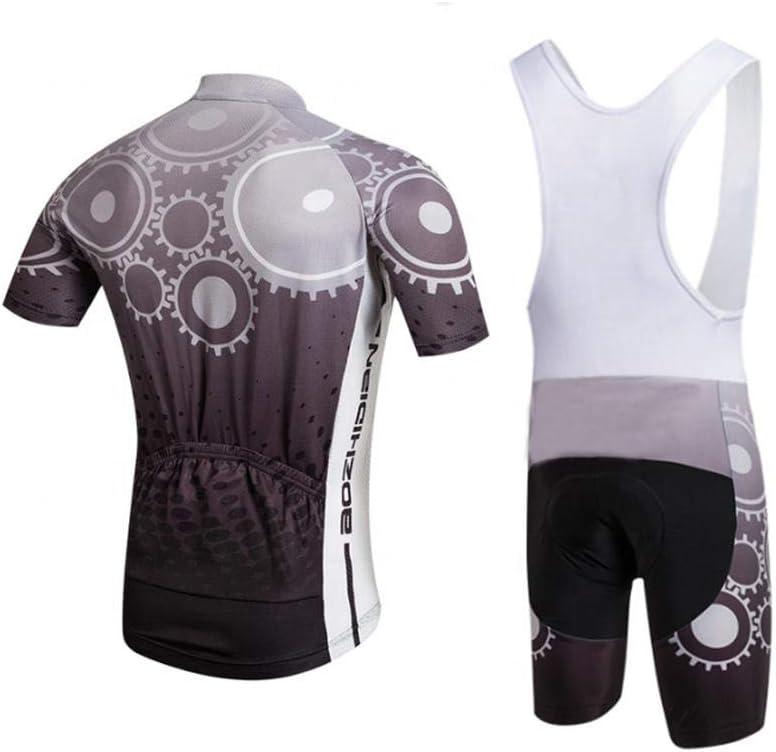 Men's Quick-Dry Cycling Jersey Set Road Bike Bicycle Shirt + Bib Shorts with 9D Gel Pad MTB Riding Clothing Kit