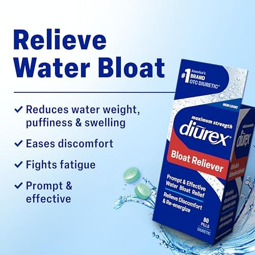 Diurex Ultra Re-Energizing Water Pills - Relieve Water Bloat - Feel Better & Less Heavy - 80 Count | Promptly relieves water & belly bloat, discomfort