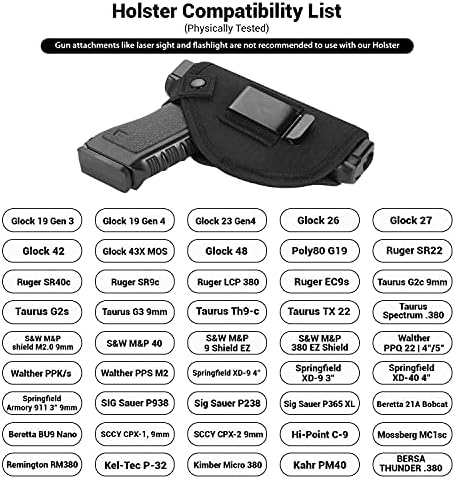 Gun Holsters for Men/Women, 380 Holster for Pistols, Universal Airsoft Right/Left, IWB/OWB 9mm Holsters for Concealed Carry, Fits Glock