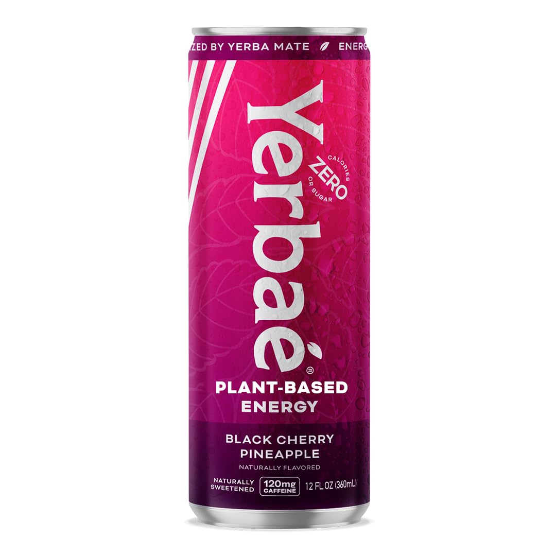 Yerbaé Energy Seltzer - Variety Performance Pack. No Sugar/Calories/Carbs. Energized by Yerba Mate Naturally Caffeinated Plant-Based, Healthy Alternative to Coffee/Sugary Sodas, Pack of 12, 12oz cans