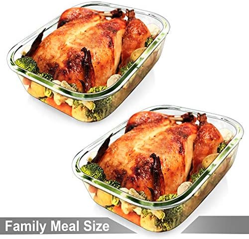 Glass Food Storage Containers Set, Large Size Containers with Lids, BPA-free Locking lids, 100% Leak Proof Glass Meal Prep Containers