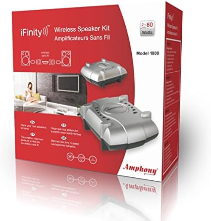 Wireless Speaker Kit with two Wireless Amplifiers (New Model), Makes Surround Speakers Wireless, 2x80 Watts, 300ft range, Connect to any Audio Source