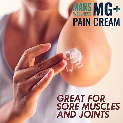 Mars Wellness MG+ Magnesium Cream Pain Relief - Extra Strength Magnesium and Arnica Cream - 4 OZ Tub - Neuropathy, Muscle Pain