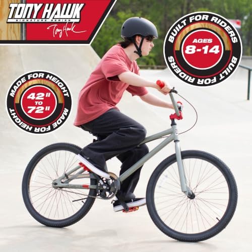 Dynacraft Tony Hawk 18-24 Inch Bike High-Performance & Durable, Perfect for Kids & Teens Learning BMX Tricks, Sturdy, Easy to Assemble, Ideal for Young Riders & Aspiring BMX Enthusiasts